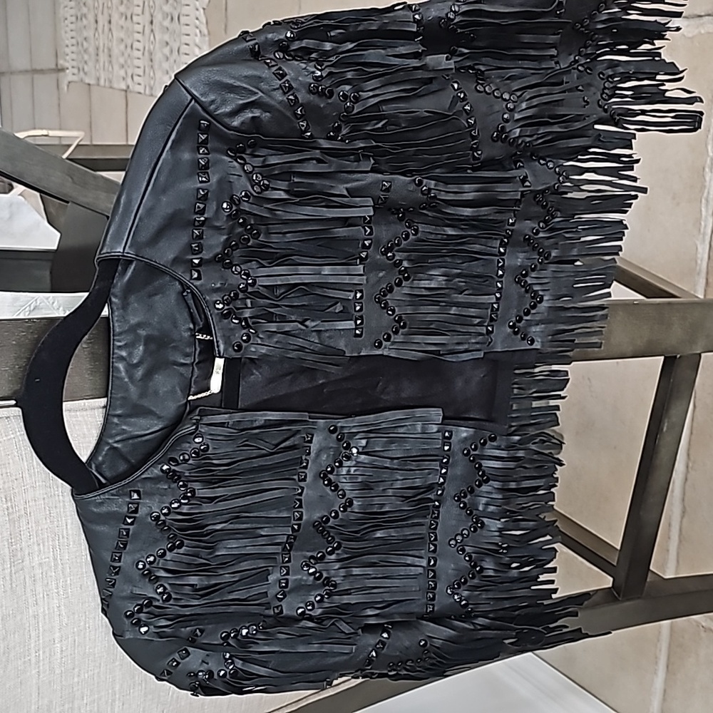 Marciano Fringe Leather Jacket